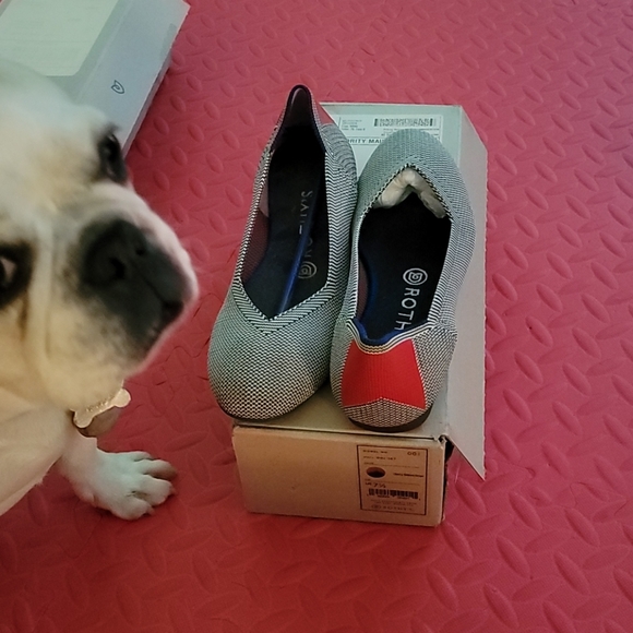 🟥🔳Rothy's Cherry Ribbon Stripe - 7.5 🦄🦄🦄 - Picture 2 of 3